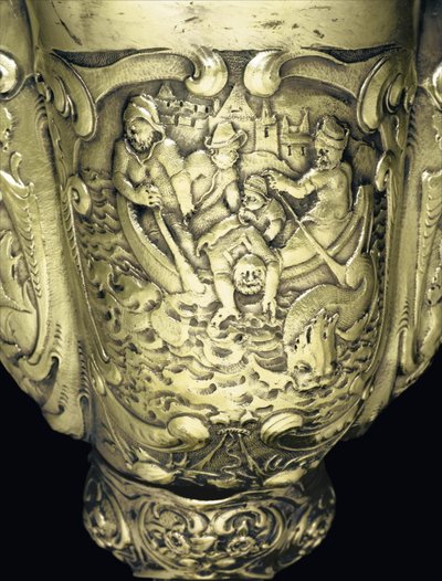 Mounted nautilus cup, Nagyszeben, mid 17th century (detail) by School Hungarian