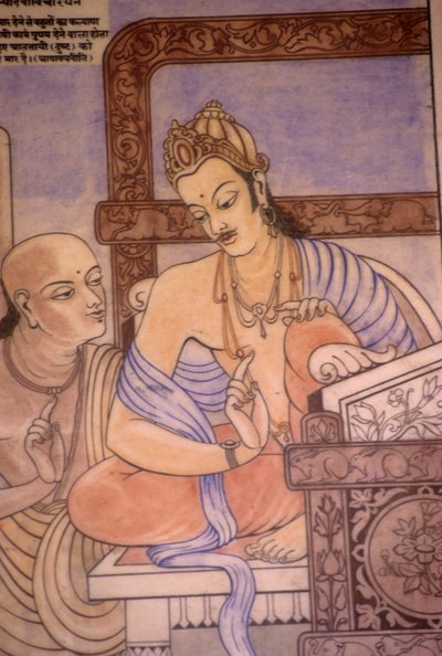 Chanakya and King Chandragupta by School Indian