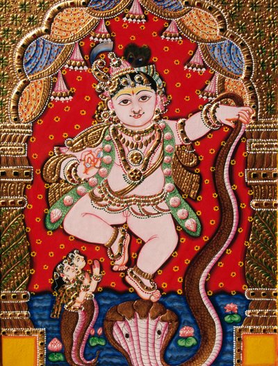 Emboss Lord Bal Krishna by School Indian