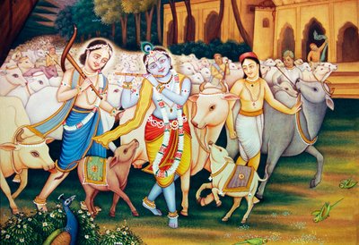 Krishna and Balram with Gopal by School Indian