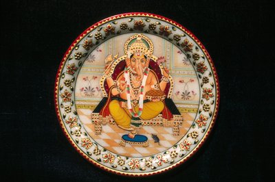 Lord Ganesh Ganpati Miniature Painting on Paper by School Indian