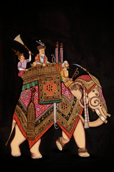 Miniature Painting of Emperor Shah Jahan by School Indian