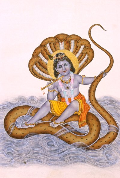 Miniature Painting of Lord Bal Krishna on Paper by School Indian