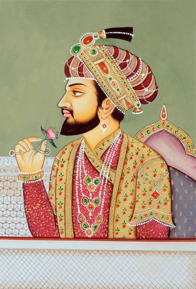 Miniature Painting of Mughal Emperor Shah Jahan by School Indian