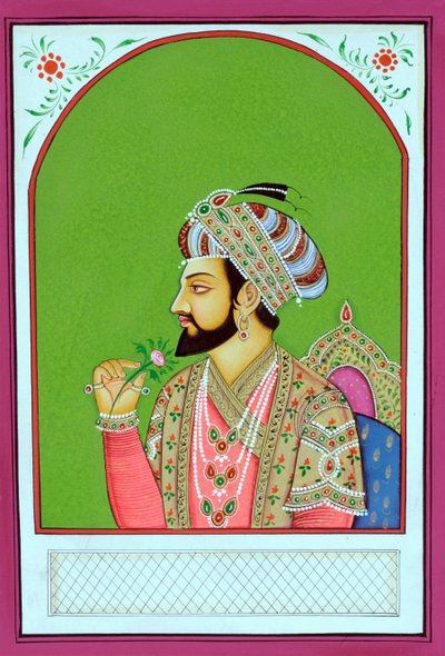 Miniature Painting of Mughal Emperor Shah Jahan by School Indian