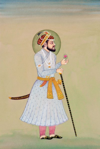 Miniature Painting of Mughal Emperor Shah Jahan by School Indian
