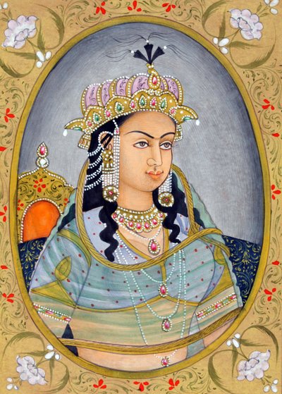 Miniature Painting of Mughal Queen Mehrunissa by School Indian