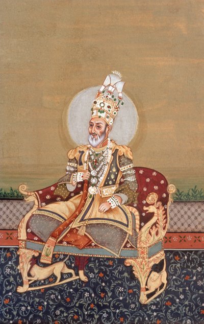 Mughal Miniature Painting of Bahadur Shah Zafar by School Indian