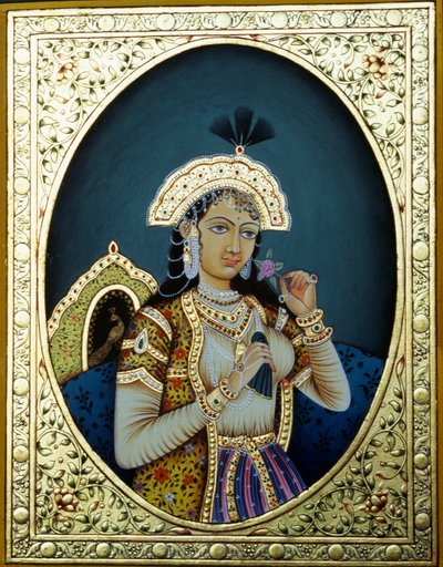 Mughal Princess Mumtaz Mahal Miniature Painting by School Indian
