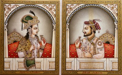 Mumtaz Mahal and Shah Jahan by School Indian