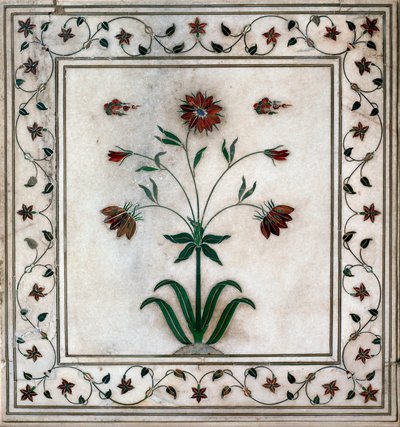 One of the inlaid marble panels, in the Hall of Private Audiences by School Indian