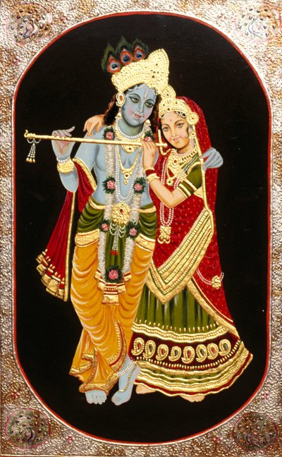God Krishna & her Greatest Devotee Radha, India by School Indian