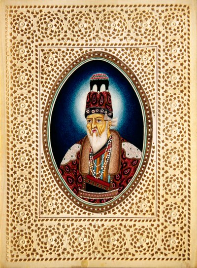 Painting of Mughal Emperor Shah Jahan on Ivory by School Indian