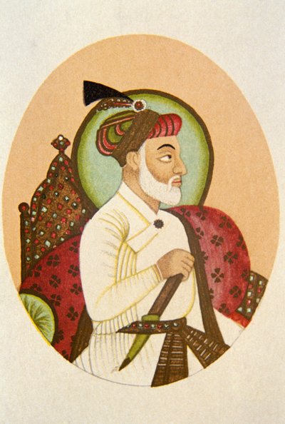 Portrait of Mughal Emperor Bahadur Shah, India by School Indian