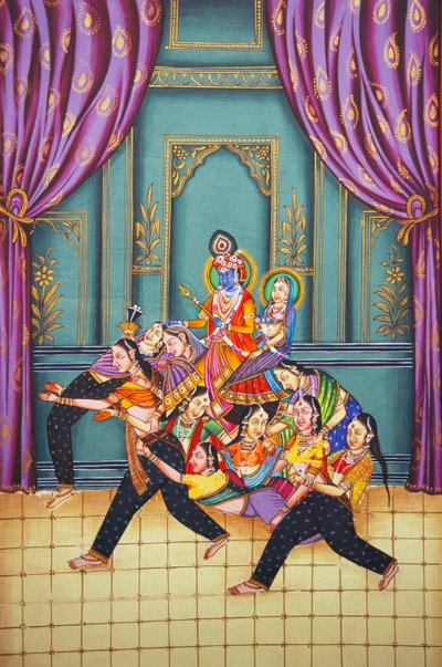 Radha Krishna with Sakhis by School Indian