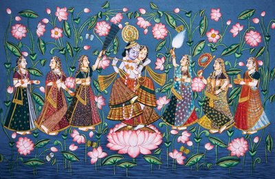 Radha Krishna with Sakhis by School Indian