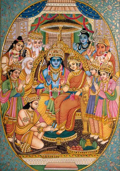 Ram-Darbar with Other Gods by School Indian