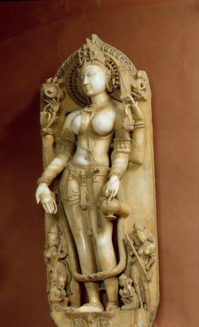 Sarasvati, the Goddess of Learning, Pallu, Rajasthan, Chauhan dynasty by School Indian