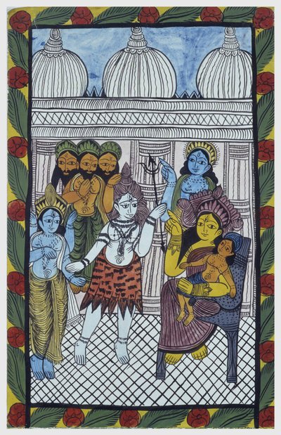 The Gods Come to Admire Krishna by School Indian