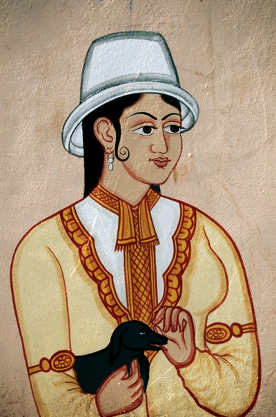 British Lady with Puppy, Jaipur, Rajasthan, India by School Indian