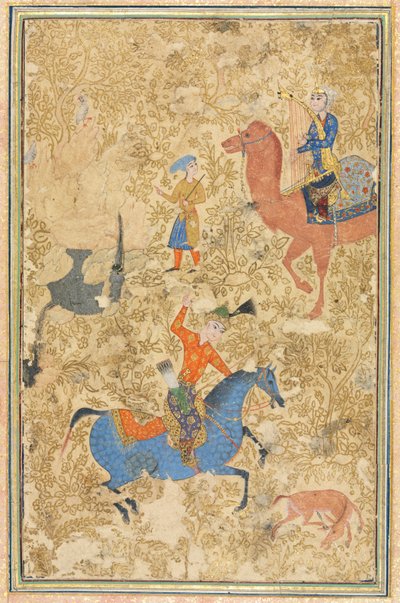 Bahram Gur and Azada, from a Shahnama (Book of Kings) of Firdausi by School Iranian