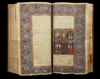 Double Page of an Open Safavid Manuscript Book (1502-1722) by School Iranian