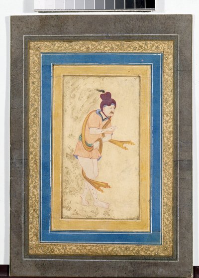 Portrait of an Iranian Master Dervish - Painted Miniature, Watercolour, Gouache, and Gold on Cardboard (Early 17th Century) by School Iranian