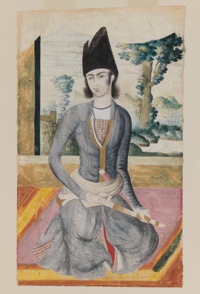 Seated Qajar Prince by School Iranian