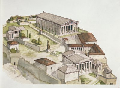Ancient Athens - reconstruction of the Acropolis, 5th century BC by School Italian