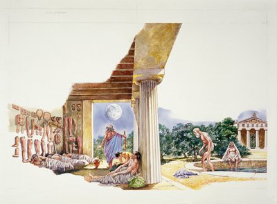 Ancient Athens - reconstruction of the Asklepieion by School Italian