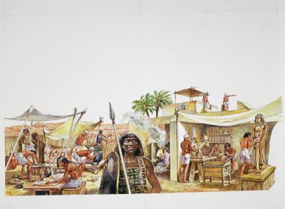 Ancient Thebes - reconstruction of a quarter of Deir el-Medina by School Italian