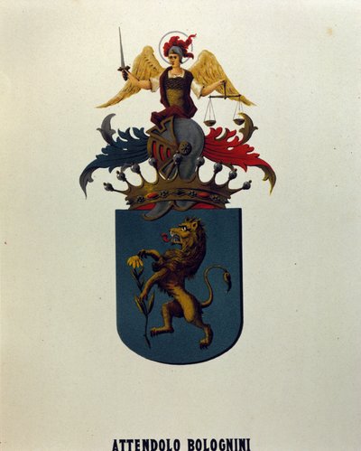Blason of the Attendolo Bolognini family of Milan with lion 