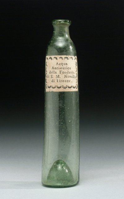 Bottle which contained anti-hysteria water, from the Fonderia di Sua Altezza Reale, Officina Profumo, Farmaceutica di Santa Maria Novella, Florence, c.1850-1920 by School Italian