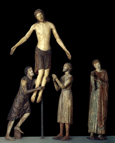Cross Descent: Saint John, Saint Joseph of Arimathia, Saint Nicodema Around Jesus Christ Dead by School Italian