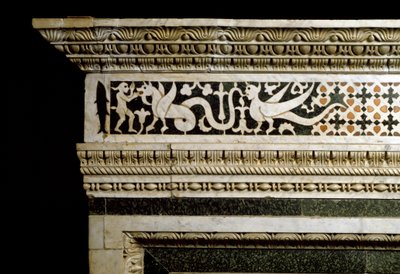 Detail of the Decorations Surrounding the Marble Trandola by School Italian