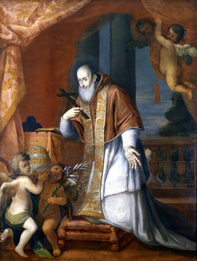 Pope Pius V (1504 - 1572). Anonymous painting from a Lombard Church. by School Italian