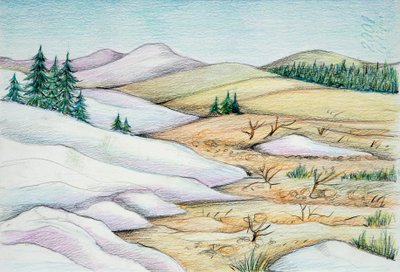 Prehistory - Quaternary - reconstruction of natural environment by School Italian