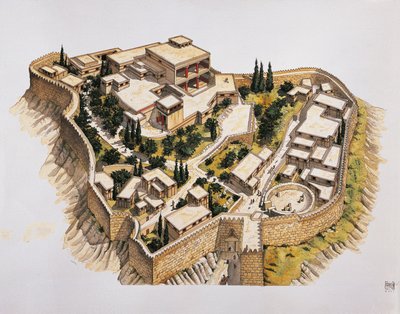 Reconstruction of ancient Mycenae by School Italian
