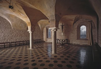 View of the Chapter Hall of the Church of St. Vincent and St. Anasthasus, the Abbey of the Three Fountains by School Italian