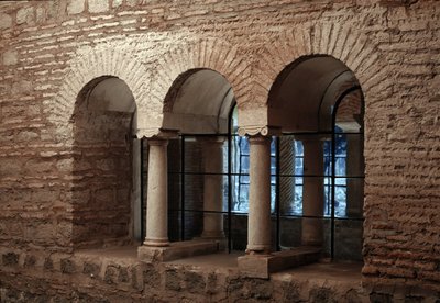 View of the cloister of the church of Saint Vincent and Saint Anasthasius the Abbey of the Three Fountains by School Italian