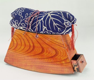 Headrest with a Cushion and Drawer by Japanese School