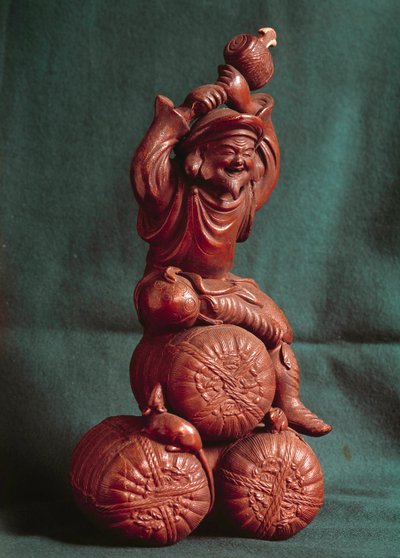 Japanese god Daikoku (Daikokuten), protector of farmers and god of agriculture by Japanese School