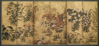 Summer and Autumn Flowers, Edo Period by Japanese School