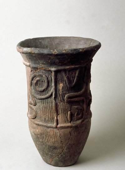 Terracotta jar from Chiba, Jomon period 13th-11th century BC by Japanese School