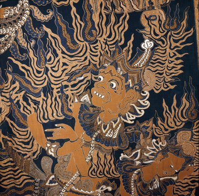 Javanese batik with a monster by School Javanese