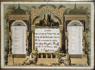 Memorial calendar for Future Mortuary Services of a deceased close relative by School Jewish