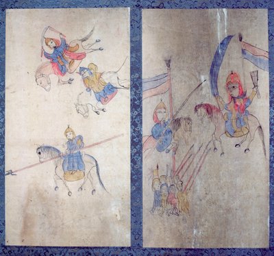 A Panel from an Eight Fold Screen Depicting a Story of the Three Kingdoms by School Korean