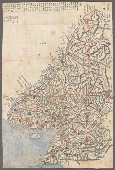 A province of Korea, Maps of the provinces of Korea, showing postal stations and main routes by School Korean