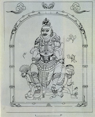 Reconstruction of Dhrtarastra. Guard of the East King (after Kang Woo Bang) by School Korean