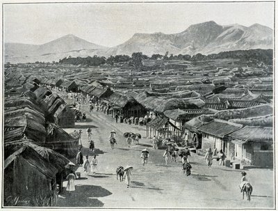 View of the Main street of Seoul, capital city of Korea in the 19th century by School Korean